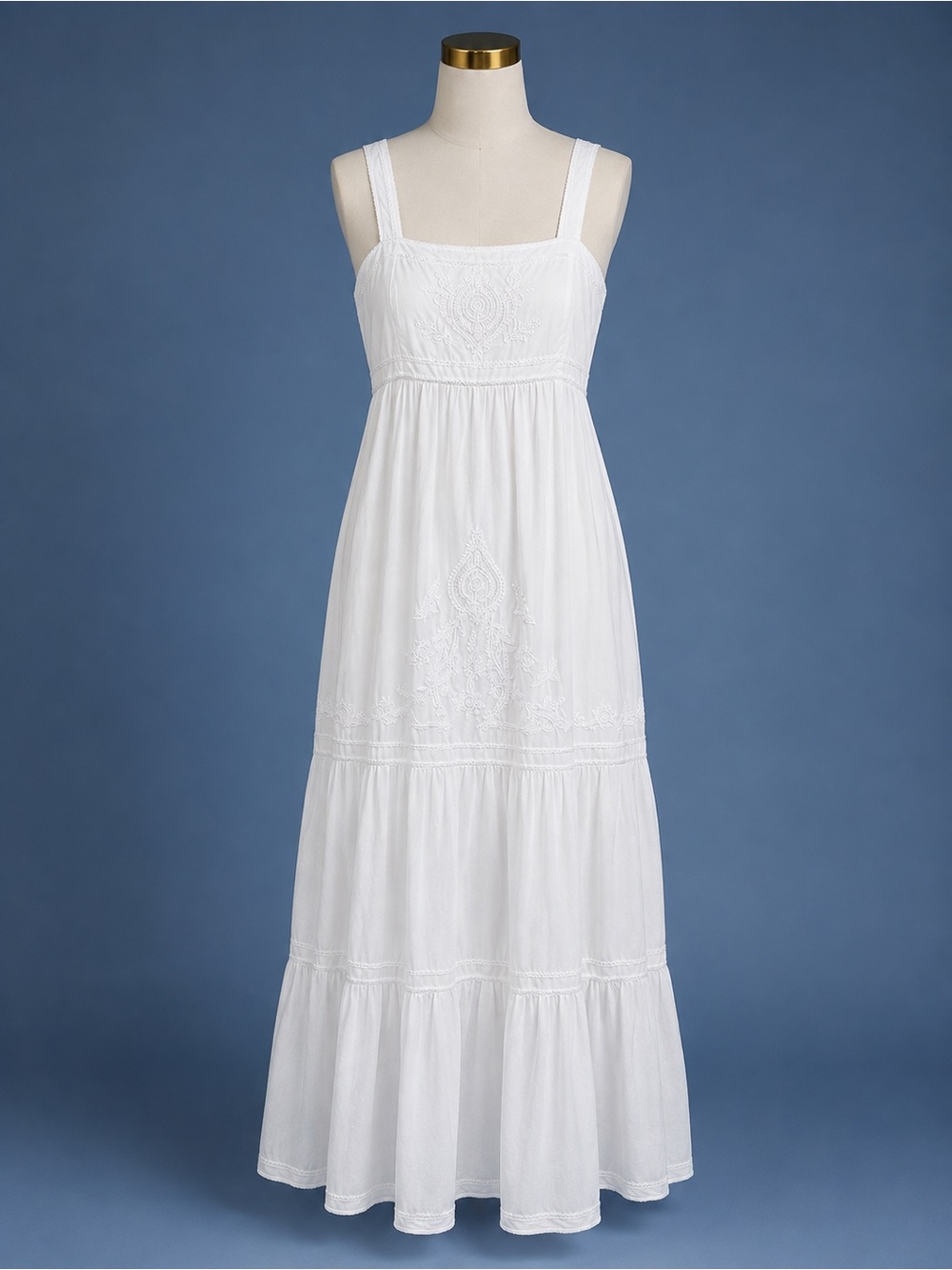 Lauren Ralph Lauren White Embroidered Maxi Dress